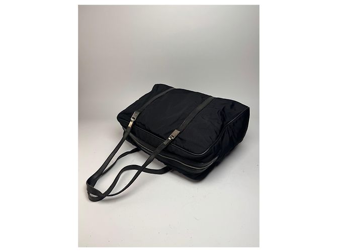 Vintage Gucci Polyester Leder Reisetasche / Wochenend schwarz - Ansicht 10