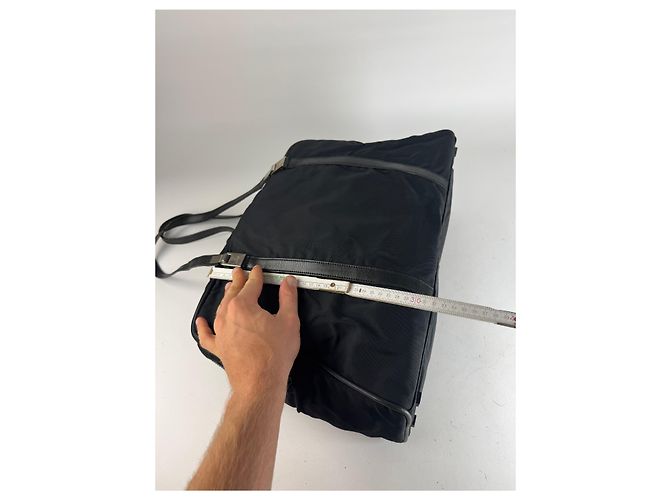 Vintage Gucci Polyester Leder Reisetasche / Wochenend schwarz - Ansicht 11