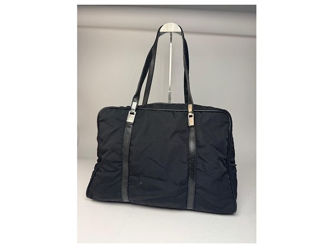 Vintage Gucci Polyester Leder Reisetasche / Wochenend schwarz - Ansicht 14