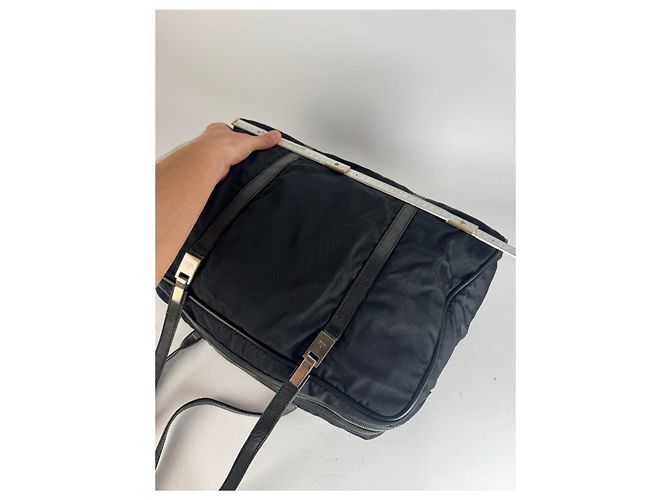 Vintage Gucci Polyester Leder Reisetasche / Wochenend schwarz - Ansicht 15