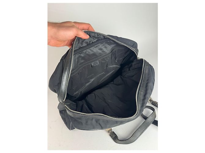 Vintage Gucci Polyester Leder Reisetasche / Wochenend schwarz - Ansicht 3
