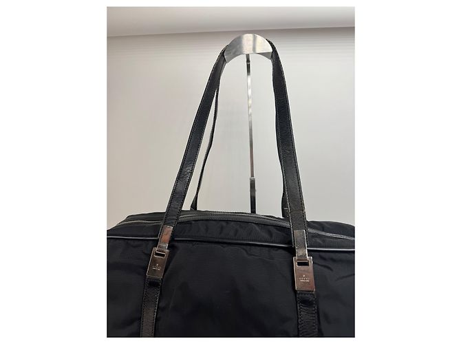 Vintage Gucci Polyester Leder Reisetasche / Wochenend schwarz - Ansicht 6