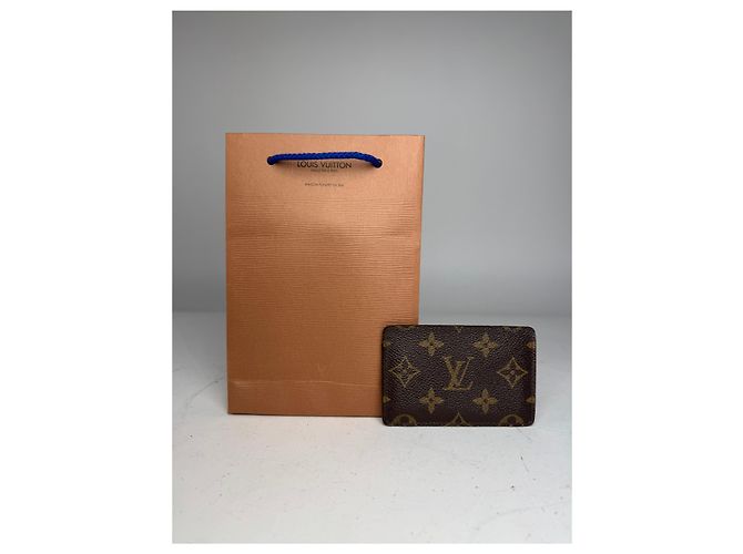 Porta-cartões de couro Monogram Louis Vuitton vintage marrom - vista 10