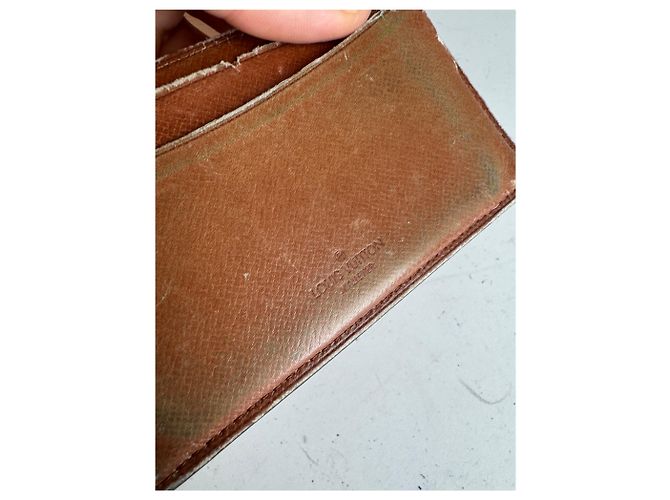Porta-cartões de couro Monogram Louis Vuitton vintage marrom - vista 3