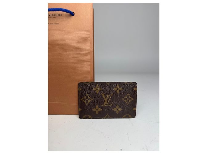 Porta-cartões de couro Monogram Louis Vuitton vintage marrom - vista 6