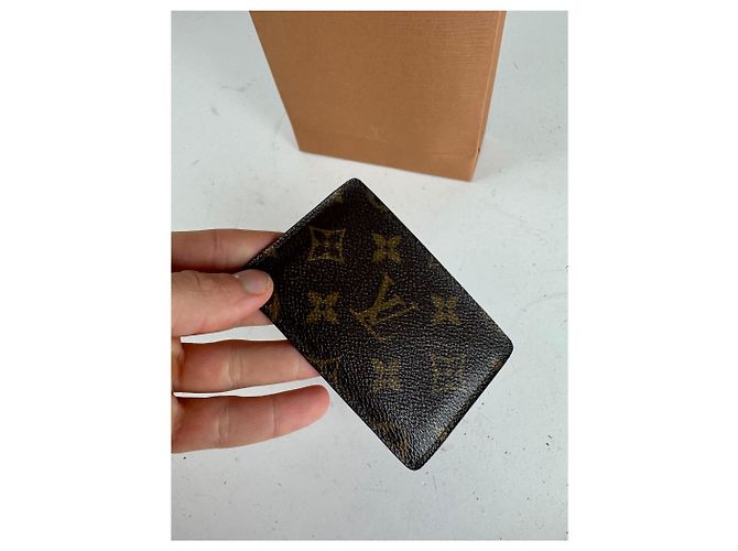 Porta-cartões de couro Monogram Louis Vuitton vintage marrom - vista 7