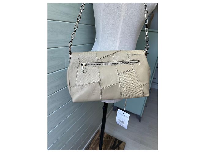 Borsa a tracolla Zadig & Voltaire Rock pelle effetto coccodrillo beige - vista 4
