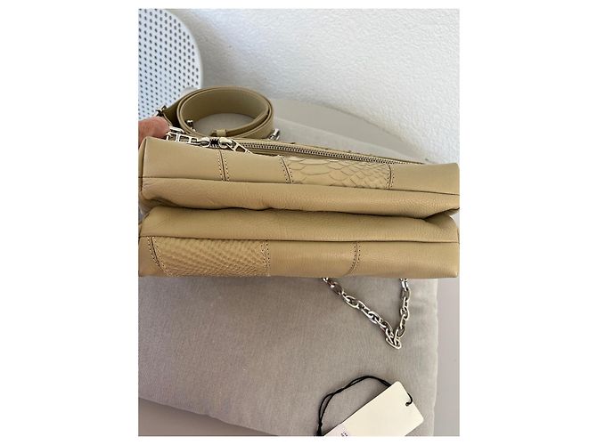 Borsa a tracolla Zadig & Voltaire Rock pelle effetto coccodrillo beige - vista 9