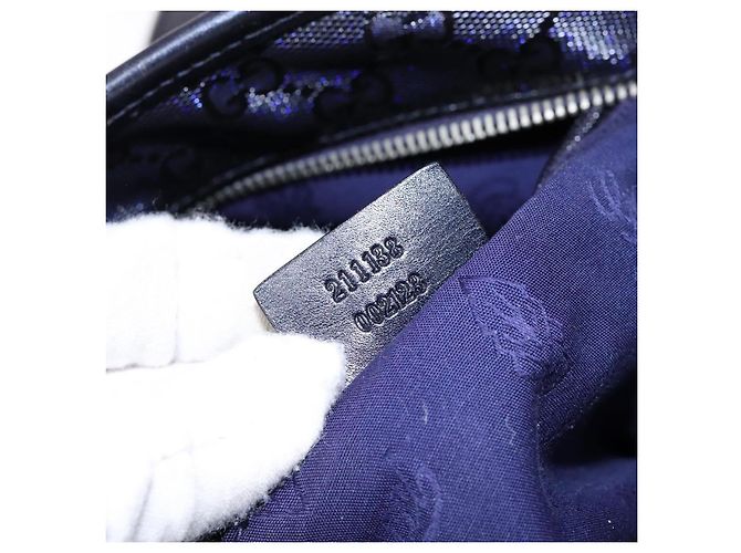 Gucci Plus Tote GG Stampato Piccolo Blu navy - vista 7
