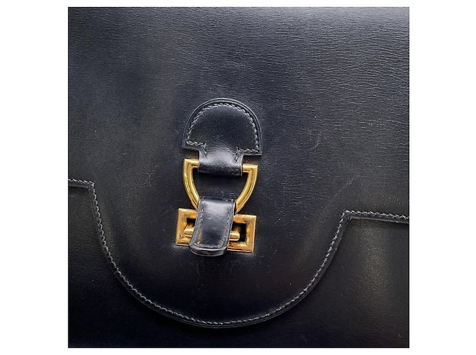 Bolso de Hombro Sandrine Hermès en Cuero de Ternera Negro - vista 12