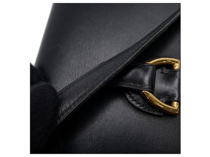 Bolso de Hombro Sandrine Hermès en Cuero de Ternera Negro - vista 14