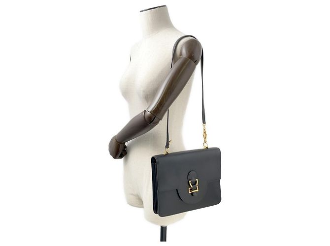 Bolso de Hombro Sandrine Hermès en Cuero de Ternera Negro - vista 4