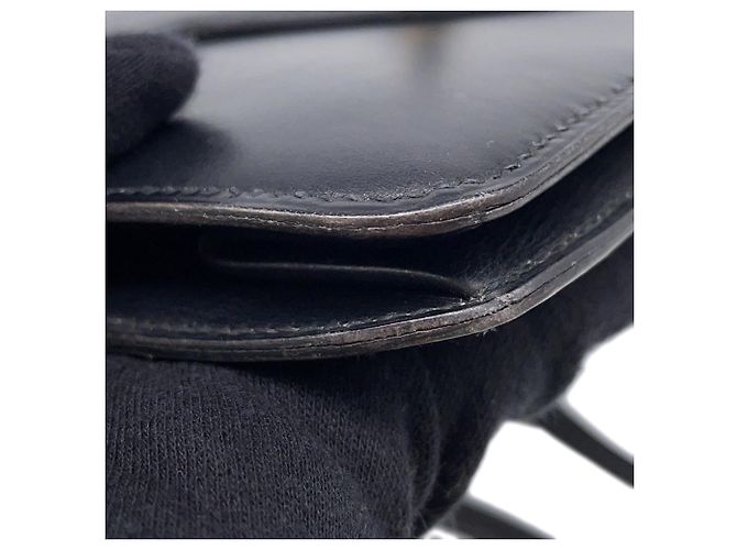 Bolso de Hombro Sandrine Hermès en Cuero de Ternera Negro - vista 6
