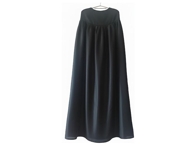 Christian Dior Capa Plisada Negra de Seda Negro - vista 2