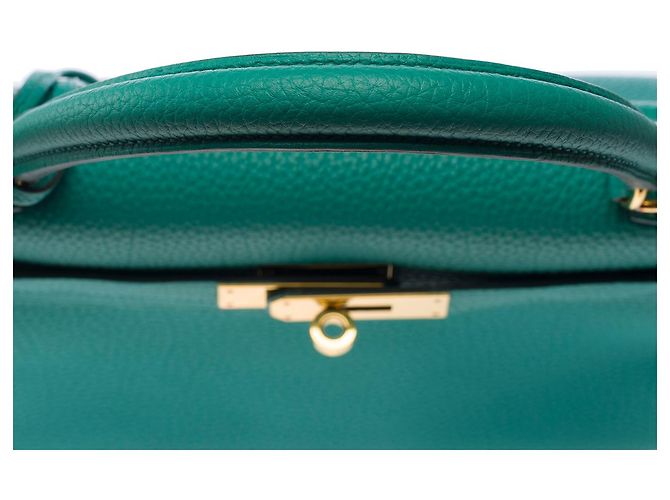 Hermès Borsa HERMES Kelly 28 in Pelle Verde - 102963 - vista 10