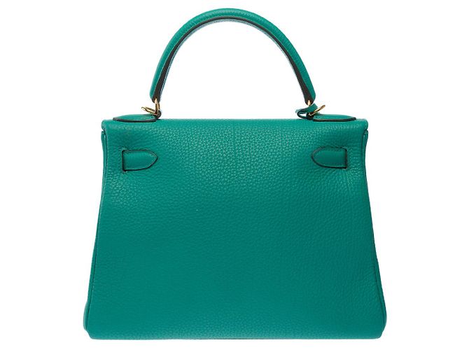 Hermès Borsa HERMES Kelly 28 in Pelle Verde - 102963 - vista 4