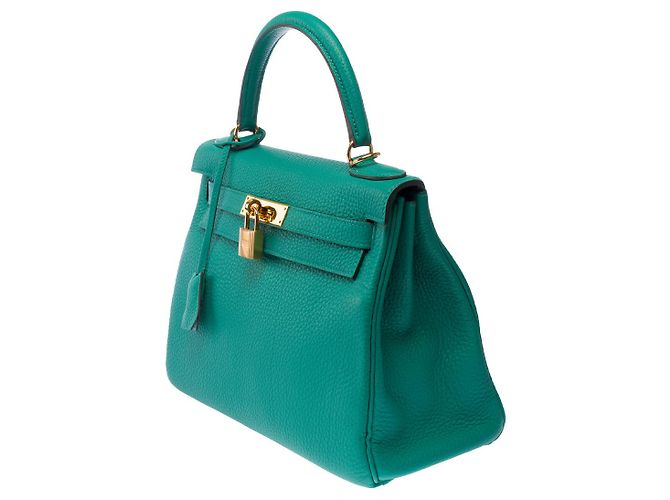 Hermès Borsa HERMES Kelly 28 in Pelle Verde - 102963 - vista 5