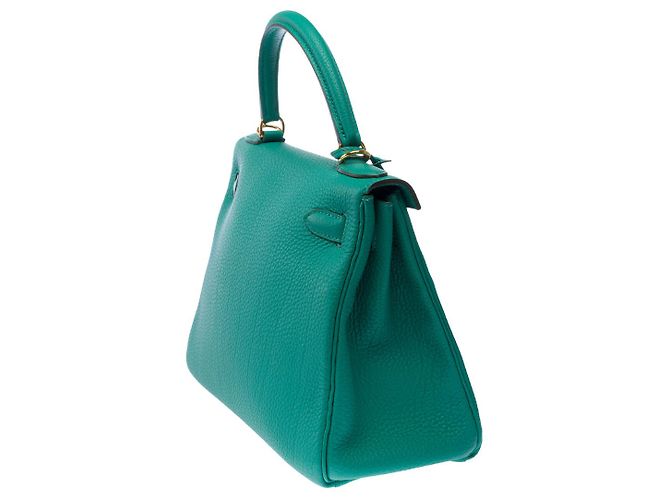 Hermès Borsa HERMES Kelly 28 in Pelle Verde - 102963 - vista 6