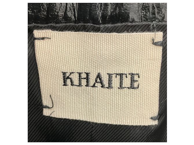 Falda lápiz midi de piel de cordero patentada negra Khaite Negro - vista 4