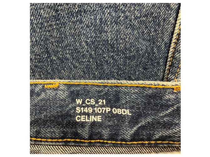Céline Celine Blaue High-Waisted Denim-Midirock 2021 - Ansicht 4