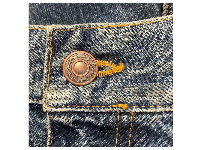Céline Celine Blaue High-Waisted Denim-Midirock 2021 - Ansicht 6