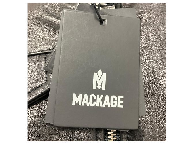 Mackage Black Baya Lambskin Leather and Shearling Biker Jacket - view 5