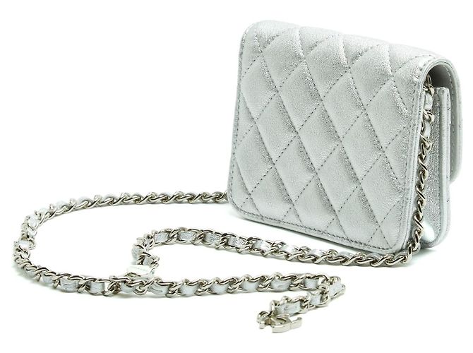 Timeless Chanel Classic Silver Star Leather Belt Pouch Mini Bag in Box New Silvery - view 3