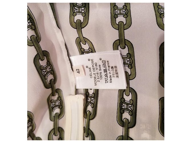 Céline Selten! Alte Celine von Phoebe Philo Horsebit Rock, Logo-Monogramm, Ketten 2016, US-Größe 12 Mehrfarben - Ansicht 10