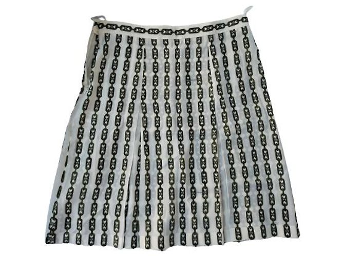 Céline Selten! Alte Celine von Phoebe Philo Horsebit Rock, Logo-Monogramm, Ketten 2016, US-Größe 12 Mehrfarben - Ansicht 12