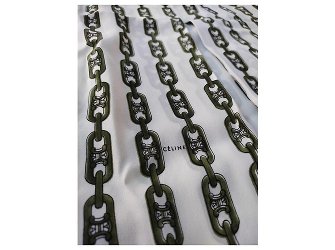 Céline Selten! Alte Celine von Phoebe Philo Horsebit Rock, Logo-Monogramm, Ketten 2016, US-Größe 12 Mehrfarben - Ansicht 13