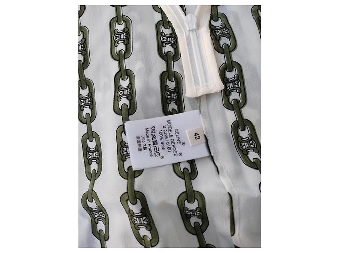 Céline Selten! Alte Celine von Phoebe Philo Horsebit Rock, Logo-Monogramm, Ketten 2016, US-Größe 12 Mehrfarben - Ansicht 17