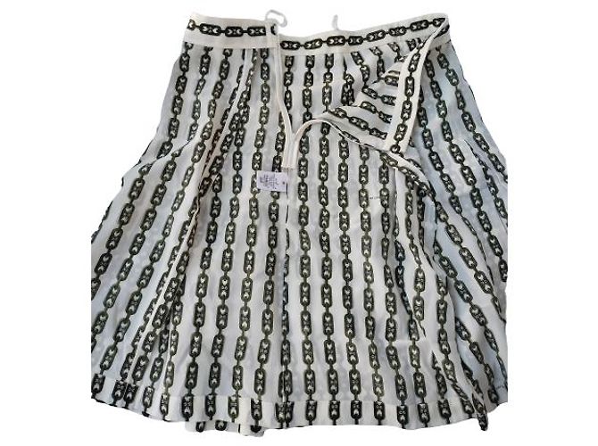 Céline Selten! Alte Celine von Phoebe Philo Horsebit Rock, Logo-Monogramm, Ketten 2016, US-Größe 12 Mehrfarben - Ansicht 18