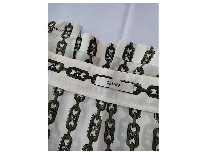 Céline Selten! Alte Celine von Phoebe Philo Horsebit Rock, Logo-Monogramm, Ketten 2016, US-Größe 12 Mehrfarben - Ansicht 20