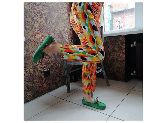 Céline Celine 2000s abstract print Cropped trousers / Multiple colors - view 12