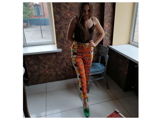 Céline Celine 2000s abstract print Cropped trousers / Multiple colors - view 14