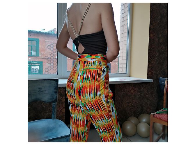 Céline Celine 2000s abstract print Cropped trousers / Multiple colors - view 16