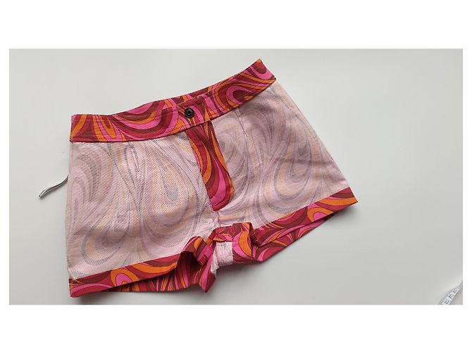 Céline Celine Shorts in Pink im Barbie-Stil / Barbiecore abstraktes Muster Mehrfarben - Ansicht 10