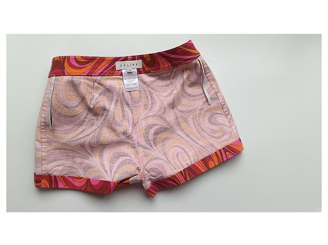 Céline Celine Shorts in Pink im Barbie-Stil / Barbiecore abstraktes Muster Mehrfarben - Ansicht 11