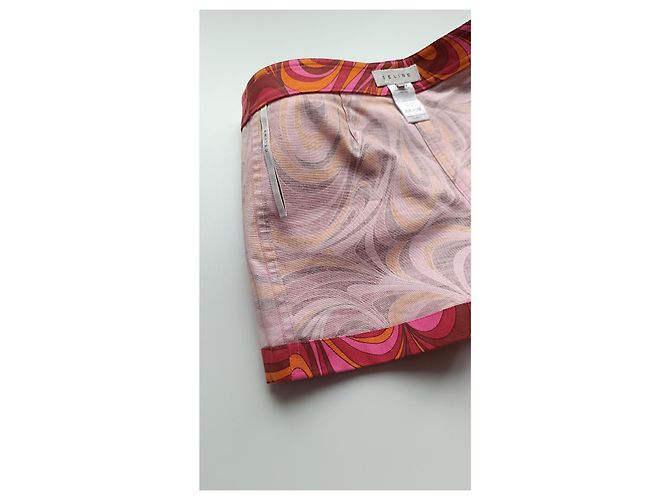 Céline Celine Shorts in Pink im Barbie-Stil / Barbiecore abstraktes Muster Mehrfarben - Ansicht 12