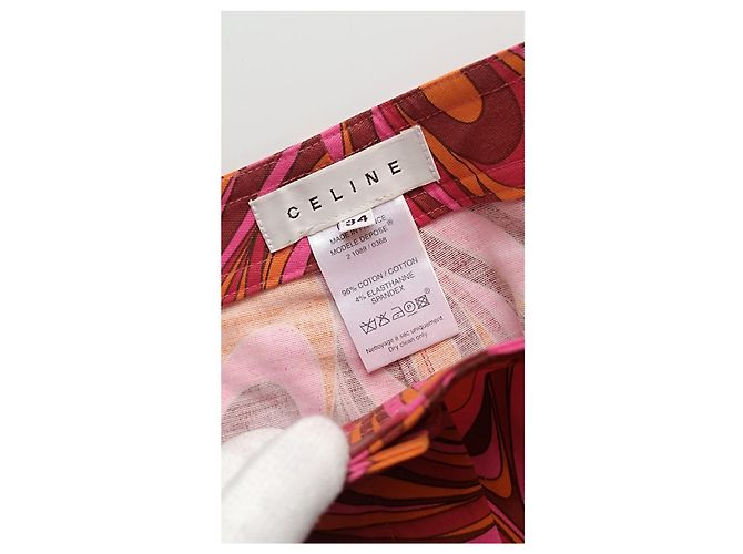 Céline Celine Shorts in Pink im Barbie-Stil / Barbiecore abstraktes Muster Mehrfarben - Ansicht 17