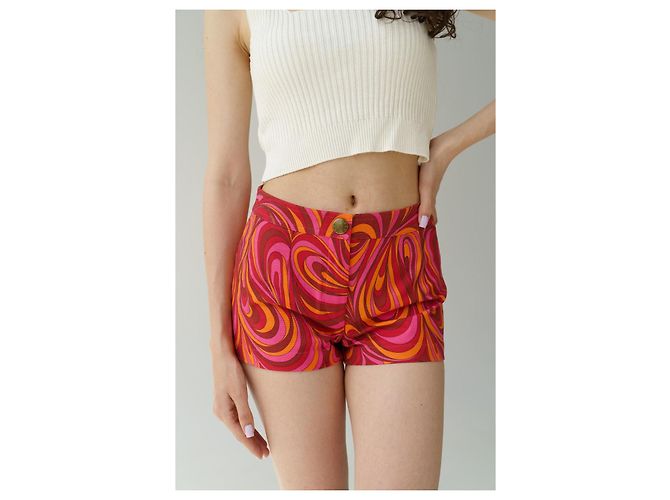 Céline Celine Shorts in Pink im Barbie-Stil / Barbiecore abstraktes Muster Mehrfarben - Ansicht 3