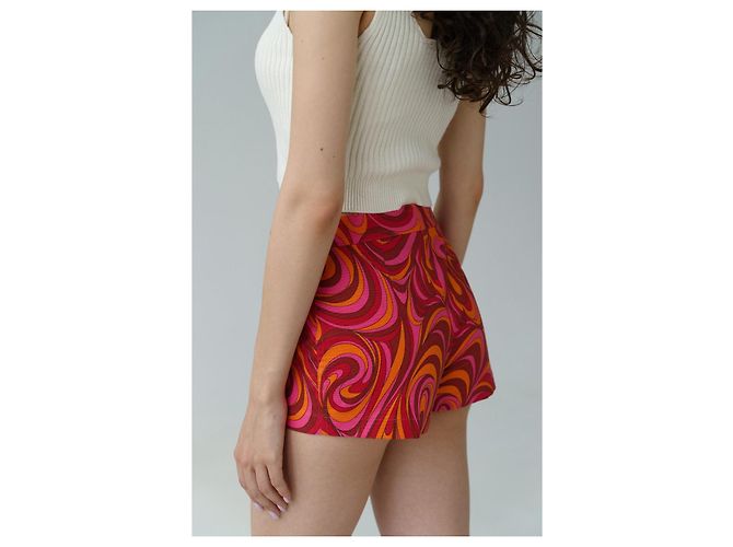 Céline Celine Shorts in Pink im Barbie-Stil / Barbiecore abstraktes Muster Mehrfarben - Ansicht 6
