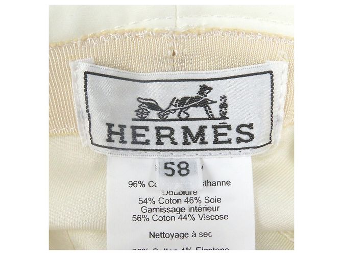Hermès Cappello bucket in cotone Hermes Harper Emile Bianco - vista 6