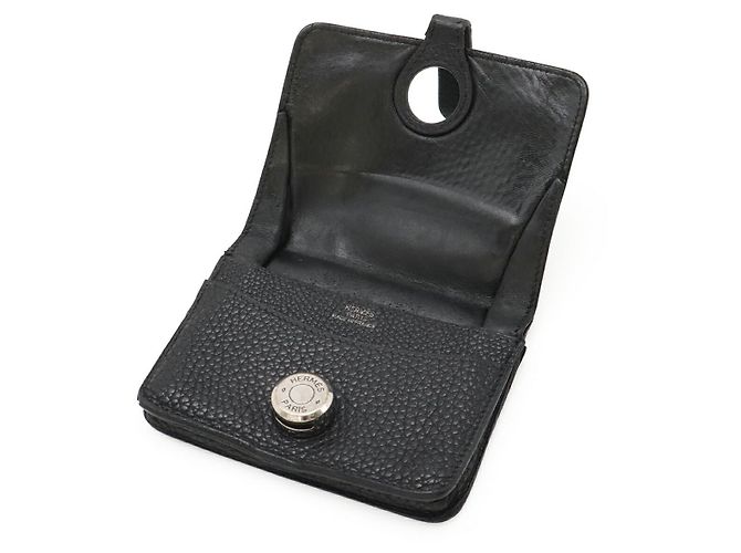 Estuche compacto Dogon en taurillon Clémence de Hermès Negro - vista 6