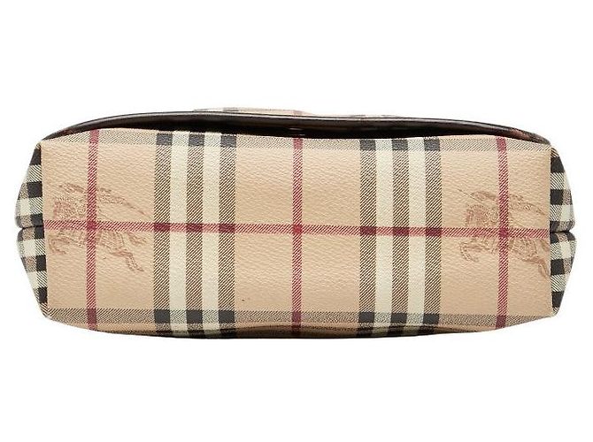 Burberry Nova Check Shadow PVC Leder Schultertasche Braun Beige - Ansicht 3