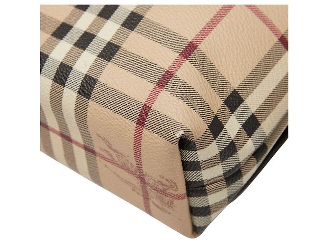 Burberry Nova Check Shadow PVC Leder Schultertasche Braun Beige - Ansicht 6