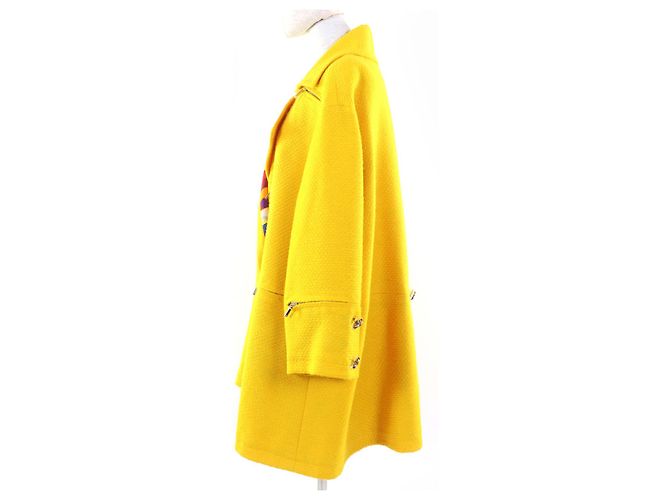 Abrigo de Lana Tweed Chanel Amarillo - vista 2
