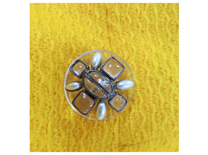 Abrigo de Lana Tweed Chanel Amarillo - vista 7