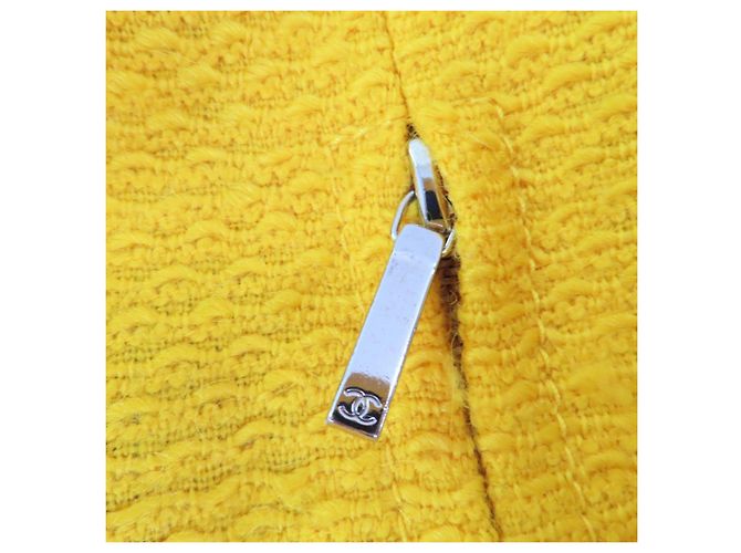 Abrigo de Lana Tweed Chanel Amarillo - vista 8