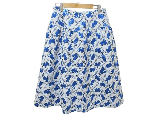 Autre Marque Falda Larga de Jacquard con Flores MUVEIL Gris - vista 2